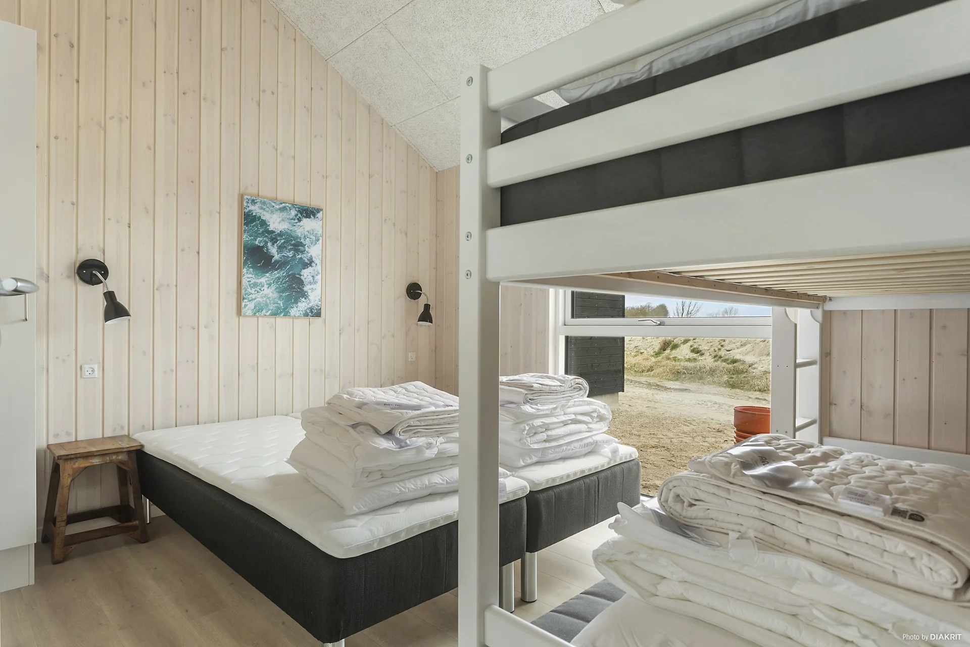 Soveværelse med køjeseng i Marielyst sommerhus